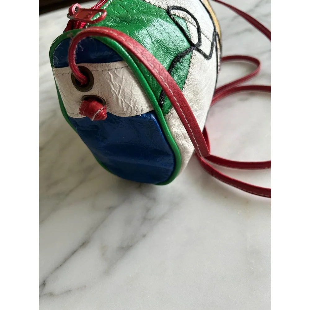 Sereta Vintage 90s‎ Patchwork Leather Crossbody Bag Primary Colorblock Pop Art
